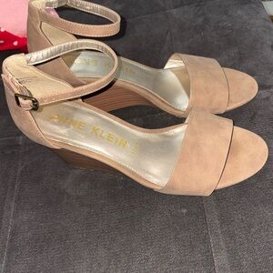 Anne Klein I flex open toe wedge size 9